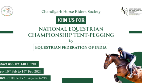 The Chandigarh Horse Riders Society hosted the National Equestrian Championship in Tent Pegging, organized by the Equestrian Federation of India.