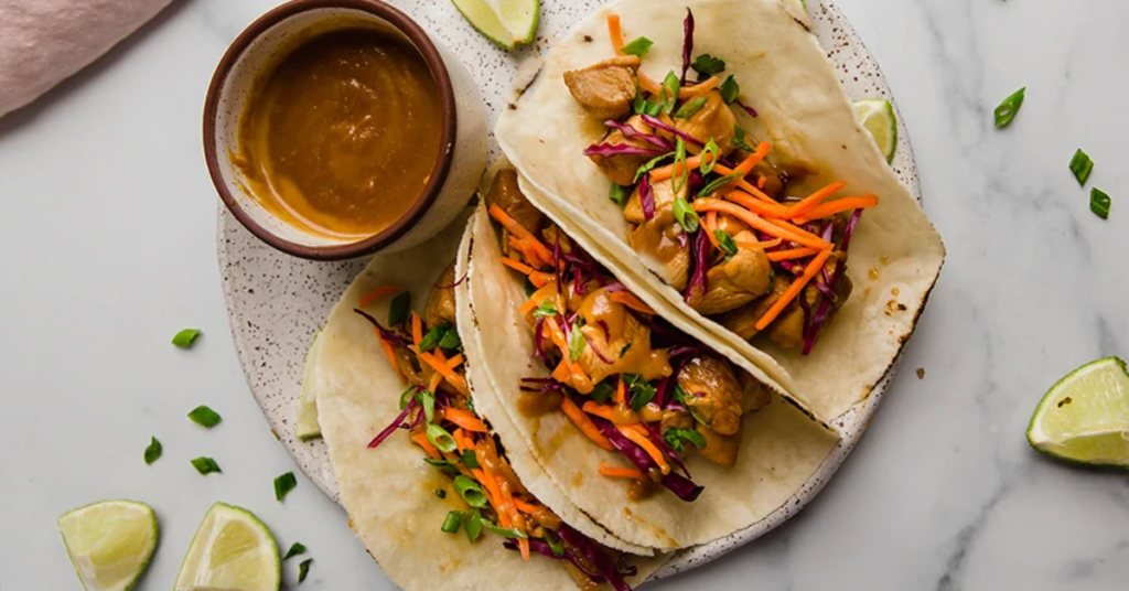 Thai chicken tacos with peanut sauce | Infosphere Online